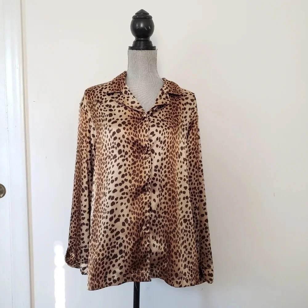 VICTORIA’S SECRET Leopard Sateen Nightshirt PJ Ani